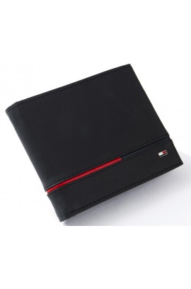 Tommy Hilfiger Men's Leather RFID Bifold Wallet - Balck